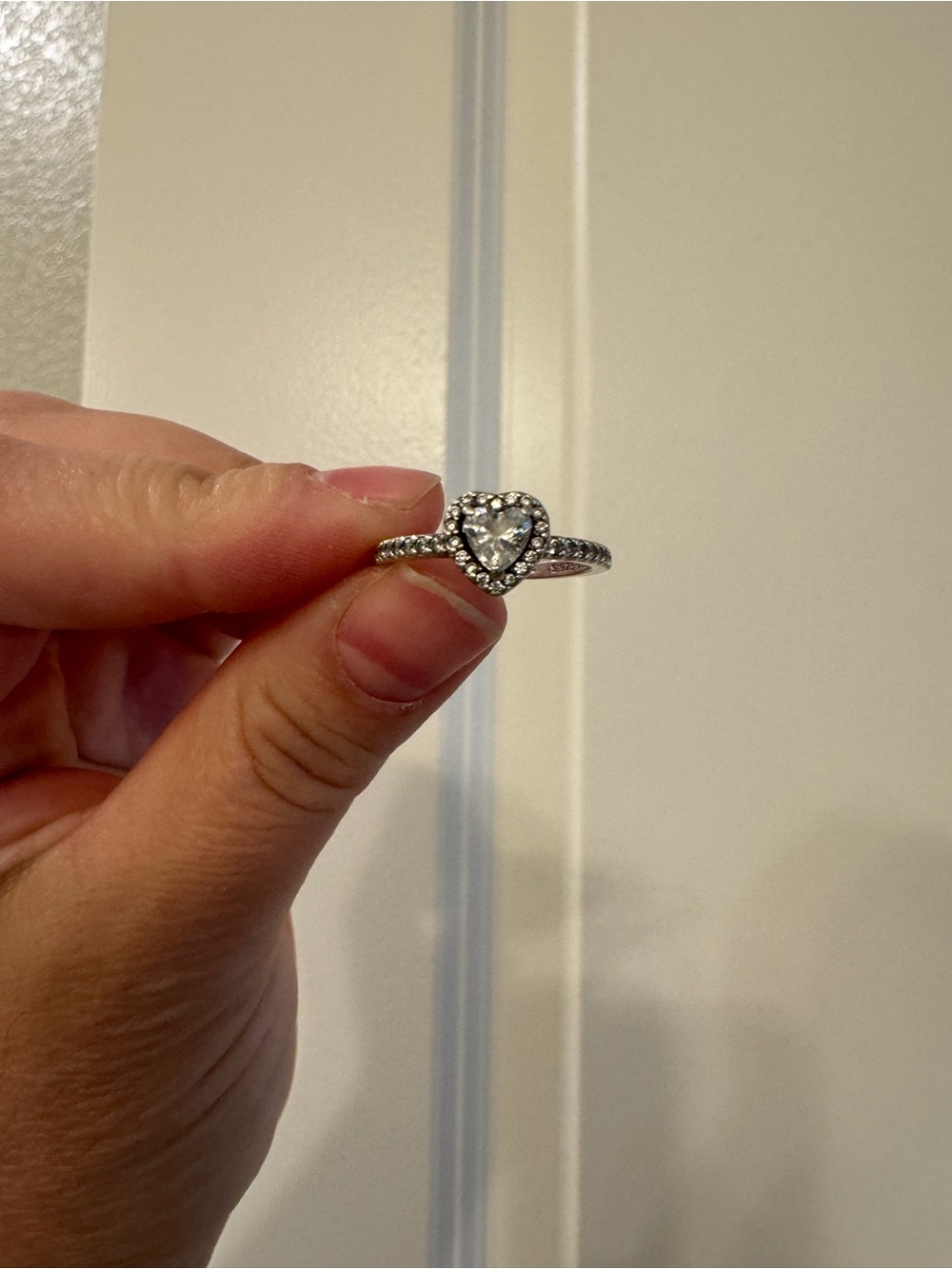 Pandora Silver Heart Ring Size 7
